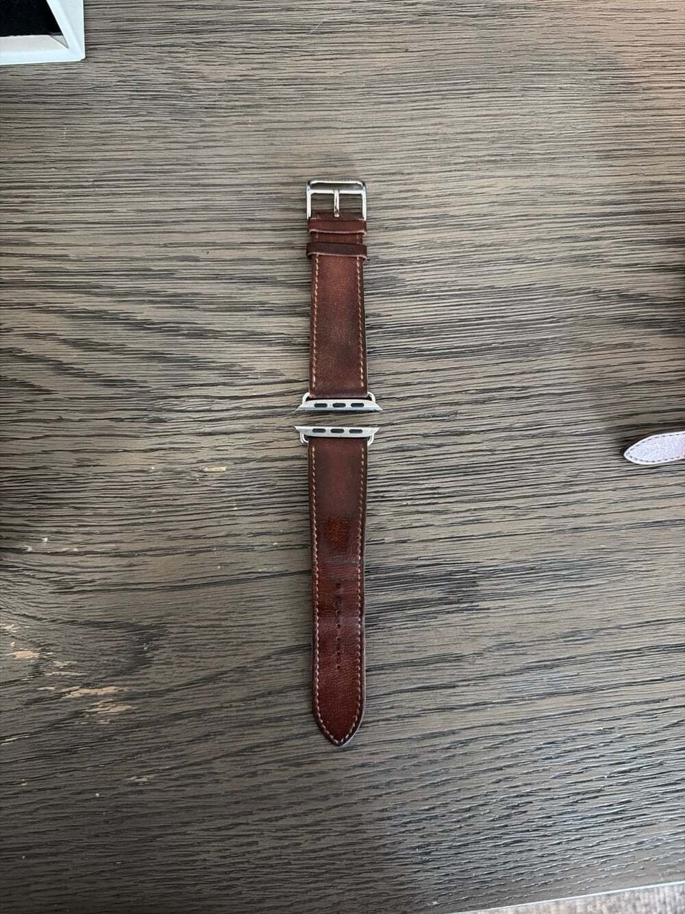 Authentic Hermès x Apple Watch Single Tour Leather Band - Brown